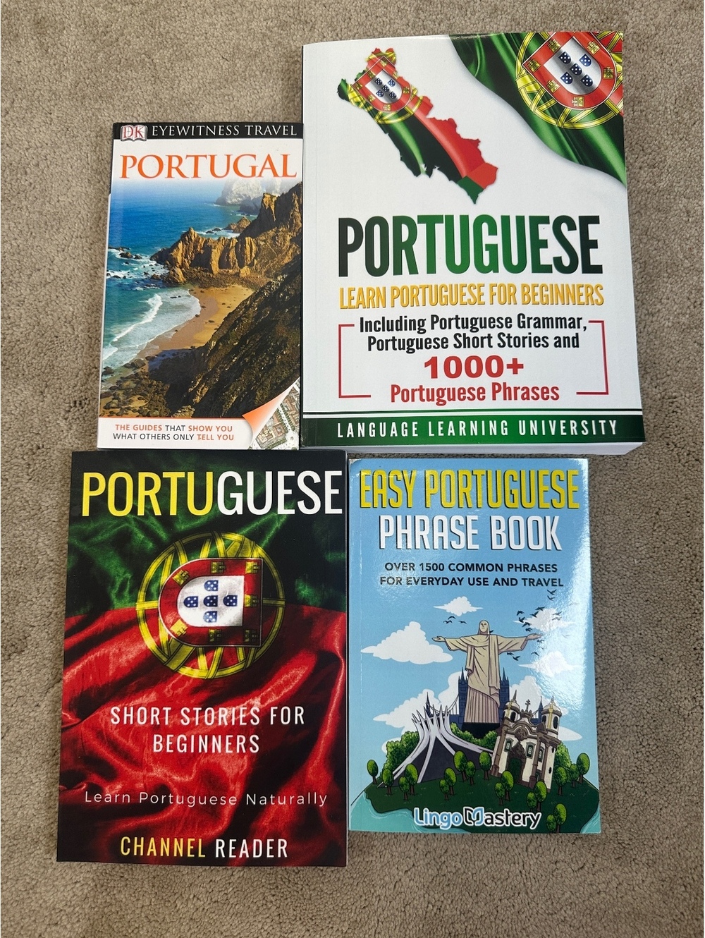 Portuguese Language Learning Books Lot Of 4 Beginner Travel Phrase Stories